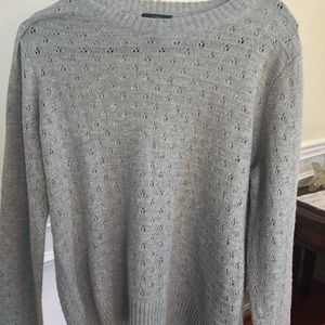 Jcrew Pointelle pretty Gray sweater. Never worn. XL.